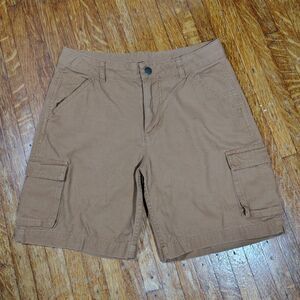 Carhartt Boys Brown Cargo Shorts Size 14 Cotton Utility Workwear Adjustable/T468